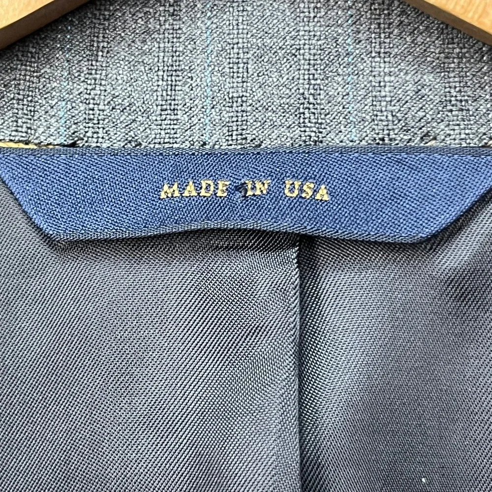 Brooks Brothers 1818 Madison Blazer Mens 42S Gray Saxxon Wool Pinstripe‎ USA